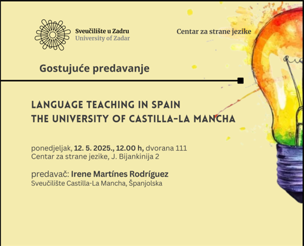 Gostujuće predavanje "Language teaching in Spain, The University of Castilla-La Mancha"