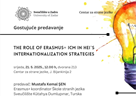 Gostujuće predavanje "The Role of Erasmus+ ICM in HEIs' Internationalization Strategies"
