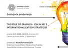 Gostujuće predavanje "The Role of Erasmus+ ICM in HEIs' Internationalization Strategies"